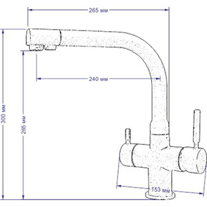 Смеситель для кухни Seaman Barcelone с подключением фильтра, светлая оружейная сталь (SSL-5383-GL)