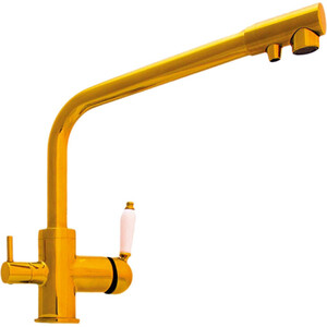 Смеситель для кухни Seaman Barcelone с подключением фильтра, золото полированое (SSL-5384-SP)