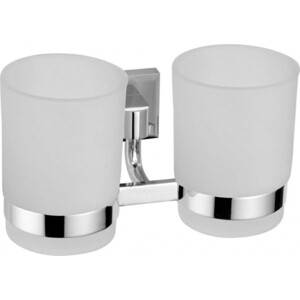 Стакан для ванной Savol серия 95 двойной, хром/стекло матовое (S-009568)