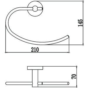Полотенцедержатель Savol серия 87 кольцо, хром (S-008760)