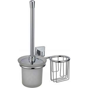 Ершик для унитаза Savol серия 95 с держателем освежителя, хром/стекло матовое (S-L09594)