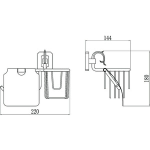 Держатель туалетной бумаги и освежителя Savol серия 64 с крышкой, бронза (S-L06451)