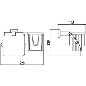 Держатель туалетной бумаги и освежителя Savol серия 95 с крышкой, хром (S-L09551)