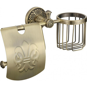 Держатель туалетной бумаги и освежителя Savol серия 58с с крышкой, бронза (S-L05851C)