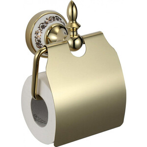 Держатель туалетной бумаги Savol серия 68b с крышкой, золото (S-06851B)