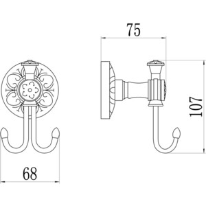 Крючок двойной Savol серия 58с бронза (S-005854C)