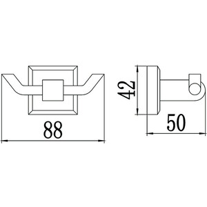 Крючок двойной Savol серия 95 хром (S-009554)