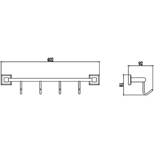 Планка Savol серия 95 4 крючка, хром (S-009574)
