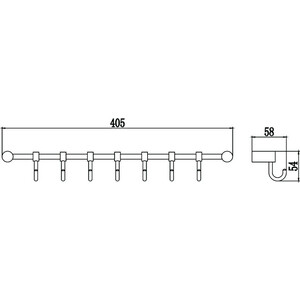 Планка Savol 7 крючков, хром (S-006207)