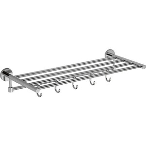 Полка для полотенец Savol серия 87 50 см, 5 крючков, хром (S-508745)