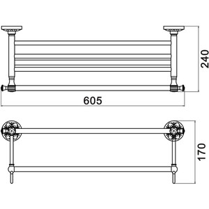 Полка для полотенец Savol серия 58с 60 см, бронза (S-005844C)