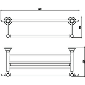 Полка для полотенец Savol серия 68а 60 см, хром (S-06844A)