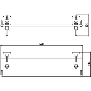 Полка стеклянная Savol серия 64 60 см, бронза (S-006491)