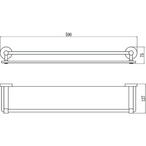Полка стеклянная Savol серия 87 60 см, хром (S-608791)