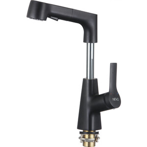 Смеситель для кухни D-Lin с выдвижным изливом, черный (D158374-A)