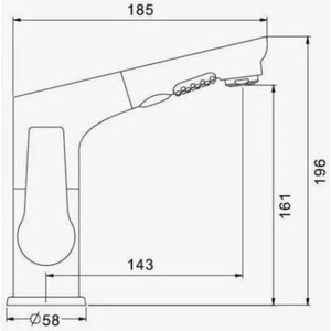 Смеситель для кухни D-Lin с выдвижным изливом, графит (D158374-S)