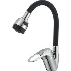 Смеситель для кухни D-Lin с гибким изливом, черный (D150628-1T)