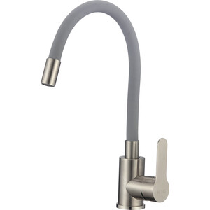 Смеситель для кухни D-Lin с гибким изливом, серый/сатин (H155316-2)