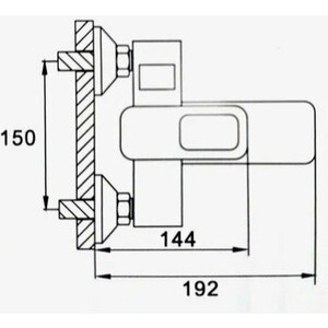 Смеситель для ванны D-Lin черный (D130366-A)