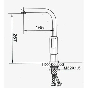 Смеситель для кухни D-Lin черный (D155366-A)
