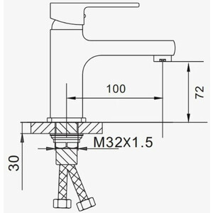 Смеситель для раковины D-Lin белый (D110366-C)
