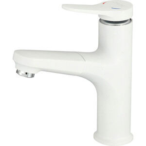 Смеситель для раковины D-Lin с выдвижной лейкой, белый (D158367-C)