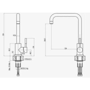 Смеситель для кухни D-Lin сатин (H155315-L)