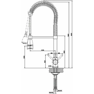 Смеситель для кухни D-Lin с выдвижной лейкой, хром (D159315-2)