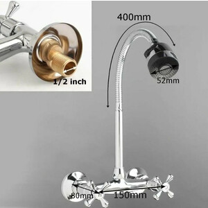 Смеситель для кухни D-Lin с гибким изливом, хром (D142808-T)