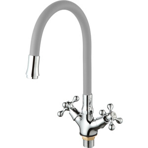 Смеситель для кухни D-Lin с гибким изливом, хром/серый (D153810-2)
