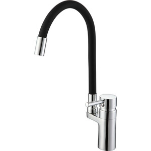 Смеситель для кухни D-Lin с гибким изливом, хром/черный (D157315-1)