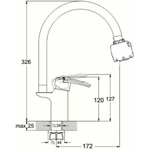 Смеситель для кухни D-Lin с гибким изливом, хром (D157315-T)