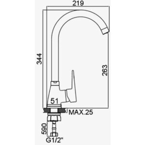 Смеситель для кухни D-Lin хром (D150362)