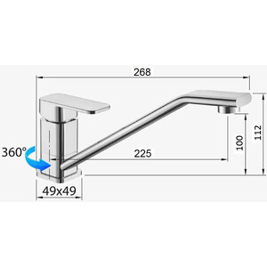 Смеситель для кухни D-Lin хром (D153368)