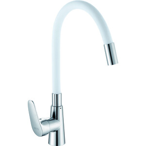 Смеситель для кухни D-Lin с гибким изливом, белый (D155302-3)