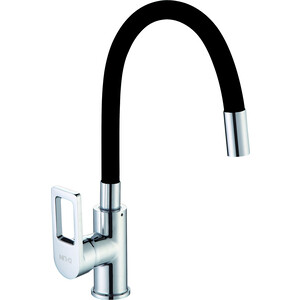 Смеситель для кухни D-Lin с гибким изливом, черный (D155308-1)