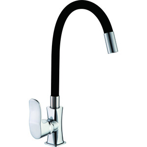 Смеситель для кухни D-Lin с гибким изливом, черный (D155318-1)