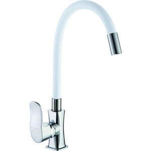 Смеситель для кухни D-Lin с гибким изливом, белый (D155318-3)