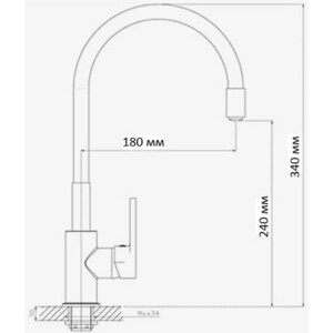 Смеситель для кухни D-Lin с гибким изливом, белый (D155318-3)