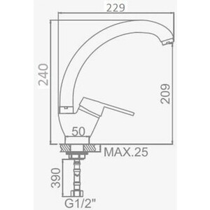 Смеситель для кухни D-Lin хром (D150601)