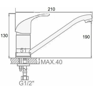 Смеситель для кухни D-Lin хром (D153601)
