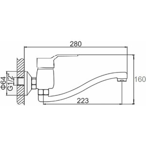Смеситель для кухни D-Lin хром (D141403)