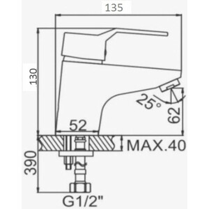 Смеситель для раковины D-Lin хром (D110403-6)