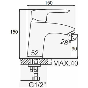 Смеситель для раковины D-Lin хром (D110404)