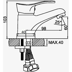 Смеситель для раковины D-Lin хром (D110305)