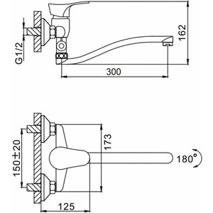 Смеситель для ванны D-Lin универсальный, хром (D140305)