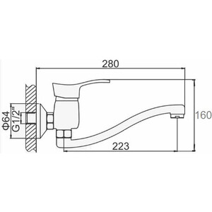 Смеситель для кухни D-Lin хром (D141305)