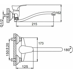 Смеситель для кухни D-Lin хром (D141405)