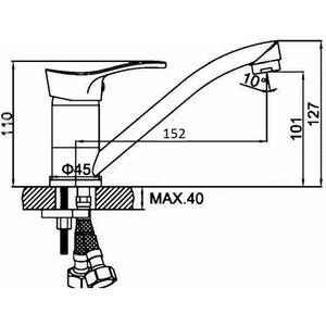 Смеситель для раковины D-Lin хром (D151405-6)