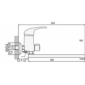 Смеситель для ванны D-Lin универсальный, хром (D146406)